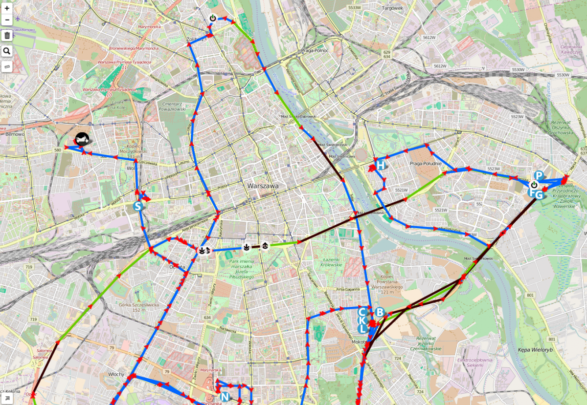 Trasa podróży motocykla - lokalizator GPS ikol MOTO