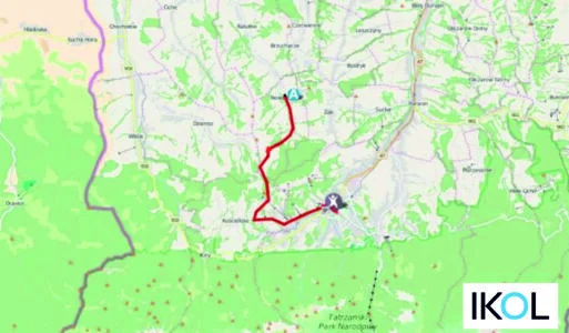 trasa szlaku górskiego z lokalizatora GPS