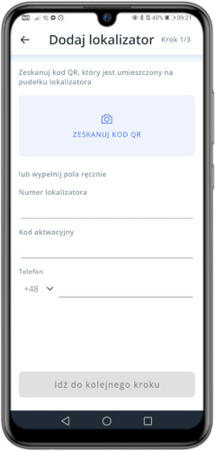 aplikacja mobilna IKOL Tracker widok lokalizatorów