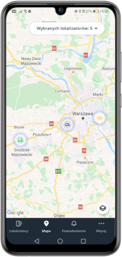 Widok Mapy w IKOL Tracker